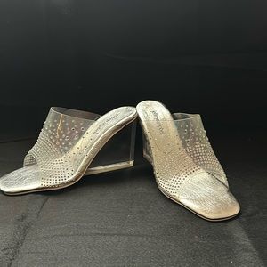 Silver crystal wedges by Jeffrey Campbell
